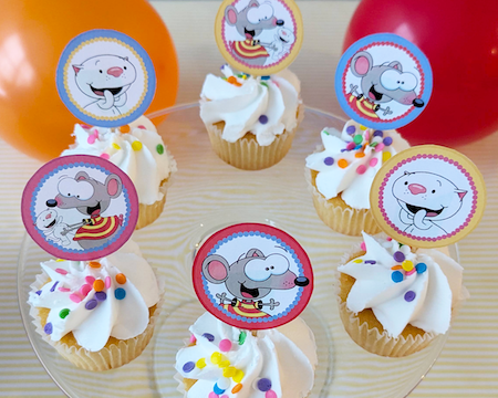 Toopy and Binoo cupcake toppers
